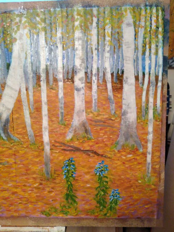 Birches-3,-Acrylics-on-A4-paper-Inspired-by-a-Glimt-landscape